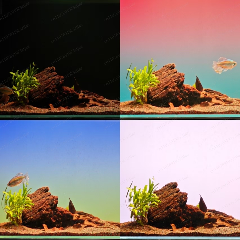 Aquarium Fish Light - 블랙 아크릴 수족관 배경 조명 패널,
