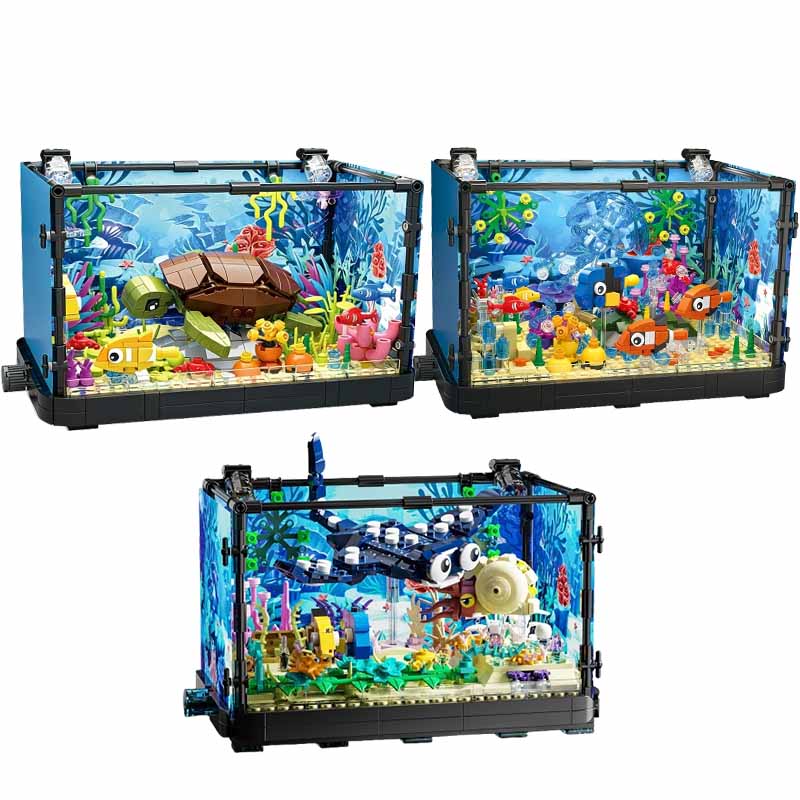 Aquarium Fish Light - 조명이 포함된 어항 빌딩 블록 세트,