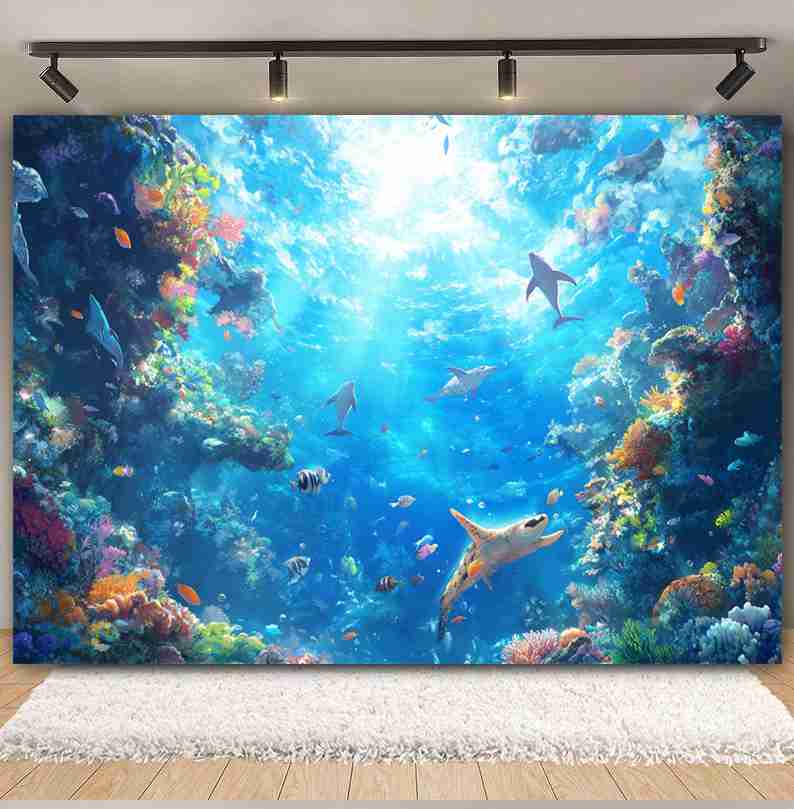 수중 세계 배경 사진 물고기 돌고래 상어 다채로운 산호 - Aquarium Fish Dolphin 리뷰 및 가격