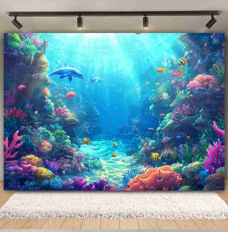 수중 세계 배경 사진 물고기 돌고래 상어 다채로운 산호 - Aquarium Fish Dolphin 리뷰 및 가격