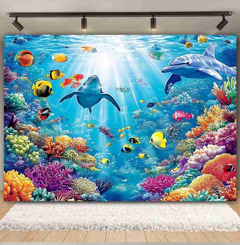 수중 세계 배경 사진 물고기 돌고래 상어 다채로운 산호 - Aquarium Fish Dolphin 리뷰 및 가격