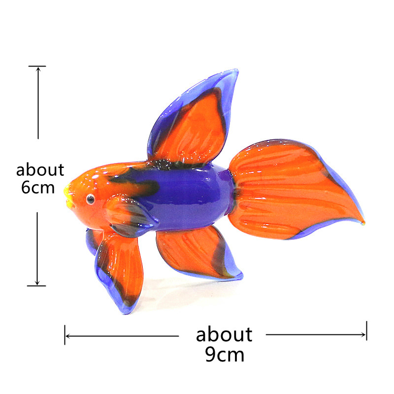 오렌지 무라노 유리 열대어 입상 장식품, 귀여운 수제  - Aquarium Fish Small 리뷰 및 가격