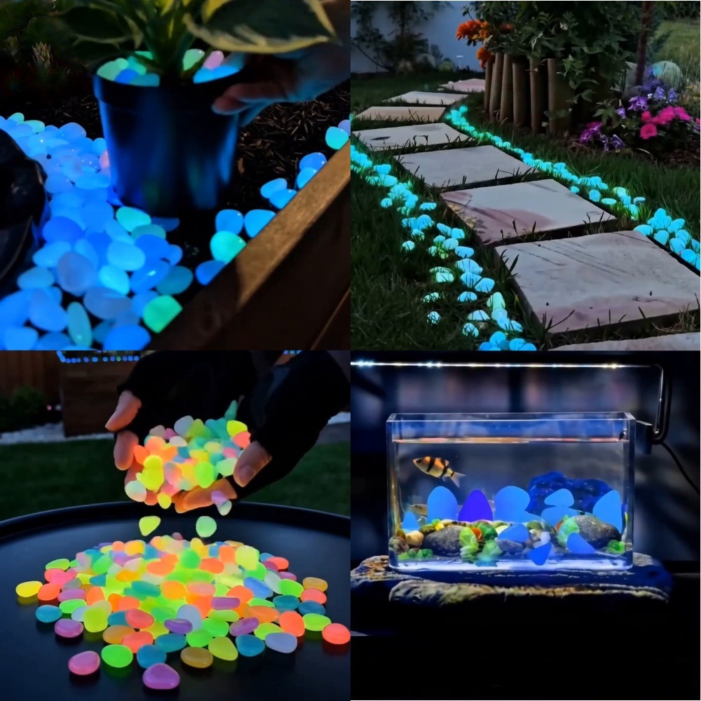 다채로운 야광 조약돌 정원석, 야외 정원 통로, 어항, - Aquarium Fish Light 리뷰 및 가격
