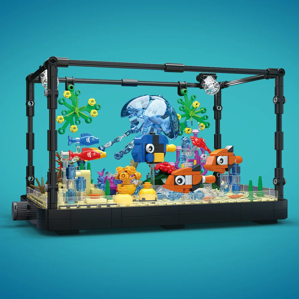 조명이 포함된 어항 빌딩 블록 세트, 수족관, 해양 거 - Aquarium Fish Light 리뷰 및 가격